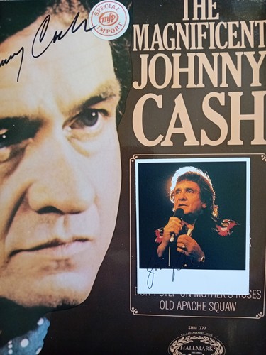 Johnny cash genuine signed 4in - cash,